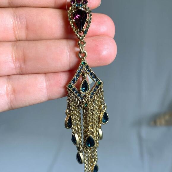 Nicole Miller Designer Jeweled Earrings – Elegant Statement, Never Worn - Picture 3 of 5